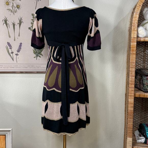 Temperley London Silk Knit Tie Back Babydoll Mini Dress Mod Whimsy Twee XS S - Picture 2 of 6